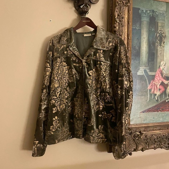 adorable vintage green floral coat! - Picture 2 of 4